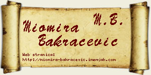 Miomira Bakračević vizit kartica